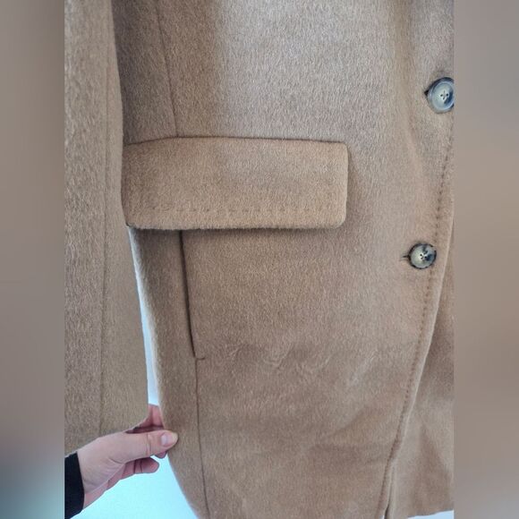 NEW Banana Republic Sunday Coat Classic Camel Wool Alpaca Trench Coat MobWife M - Picture 7 of 11